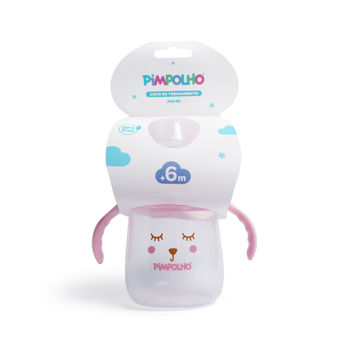 Copo de Treinamento 240ml Urso Feminina Pimpolho Rosa
