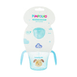 Copo de Treinamento com Alça e Bico Flexível 150ml Masculina Pimpolho Azul/Cachorro