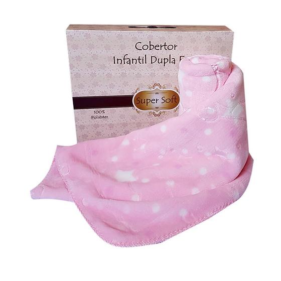 COBERTOR BABY SUPER SOFT EM RELEVO ESTAMPADO 80 cm x 1,10 m Rosa