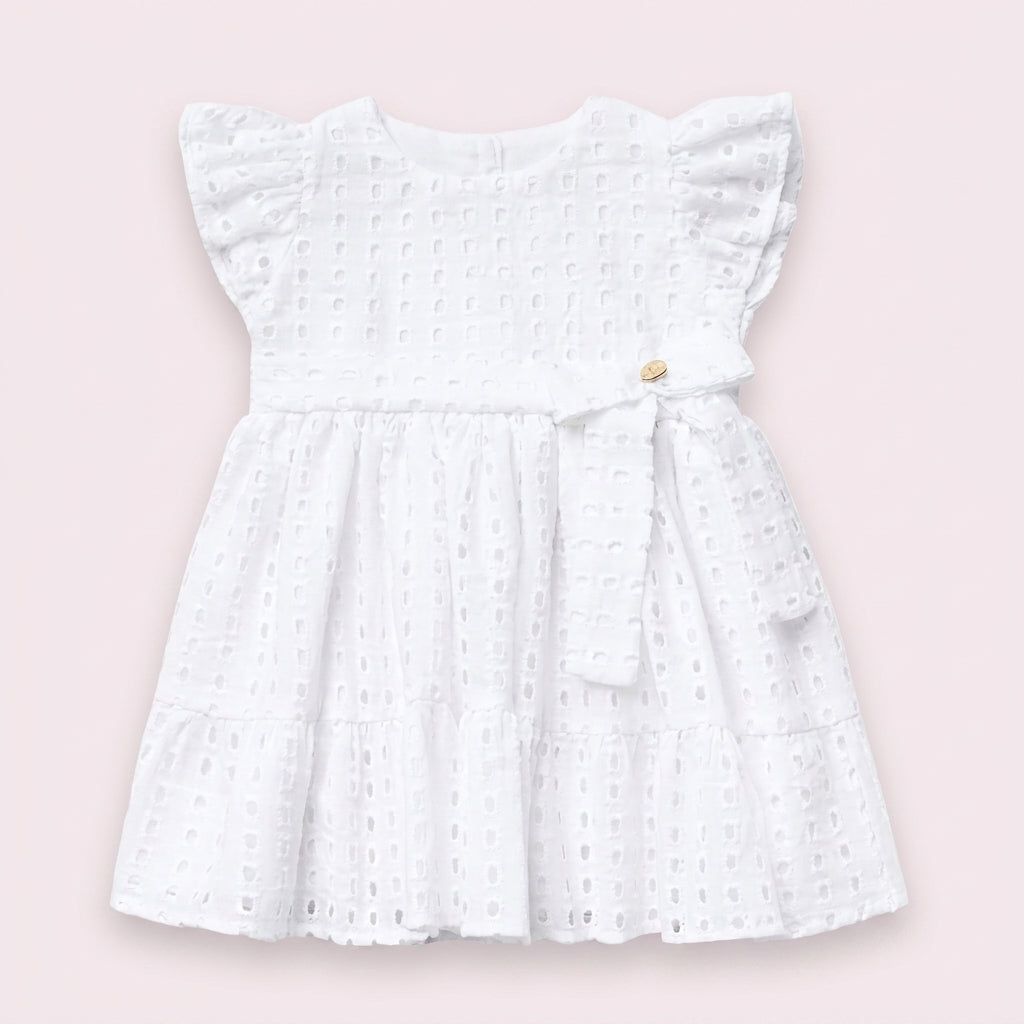 Vestido Infantil Laser com Laço e Conforto