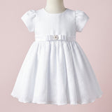 Vestido Infantil Texturizado com Laço e Conforto