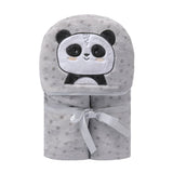 Cobertor Bordado de Microfibra Papi Friends com Capuz Panda Ben - Conforto Exclusivo para Seu Bebê
