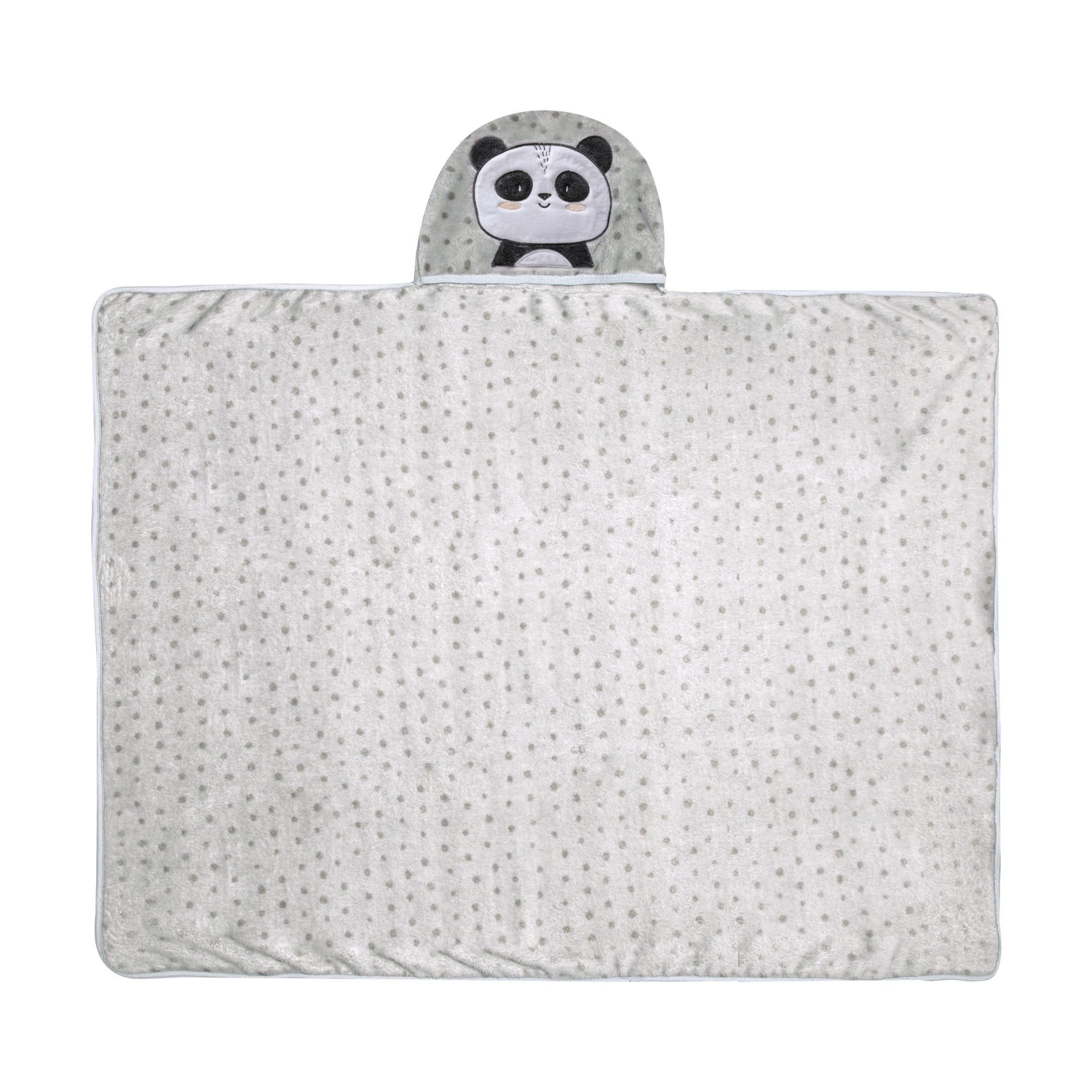 Cobertor Bordado de Microfibra Papi Friends com Capuz Panda Ben - Conforto Exclusivo para Seu Bebê