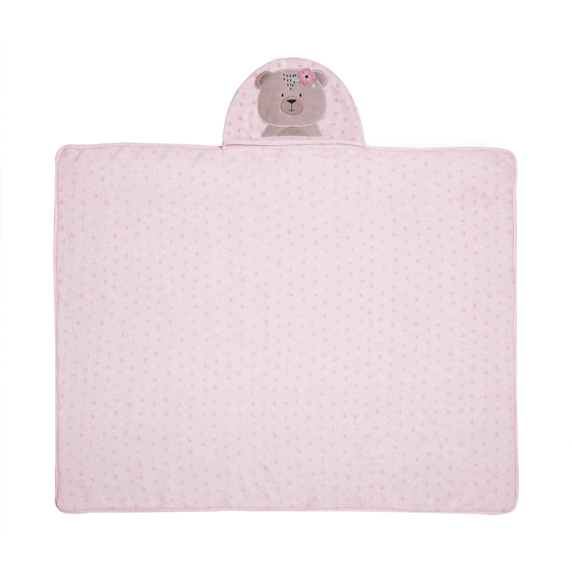 Cobertor Bordado de Microfibra Papi Friends com Capuz Ursa Ema - Conforto Exclusivo para Seu Bebê