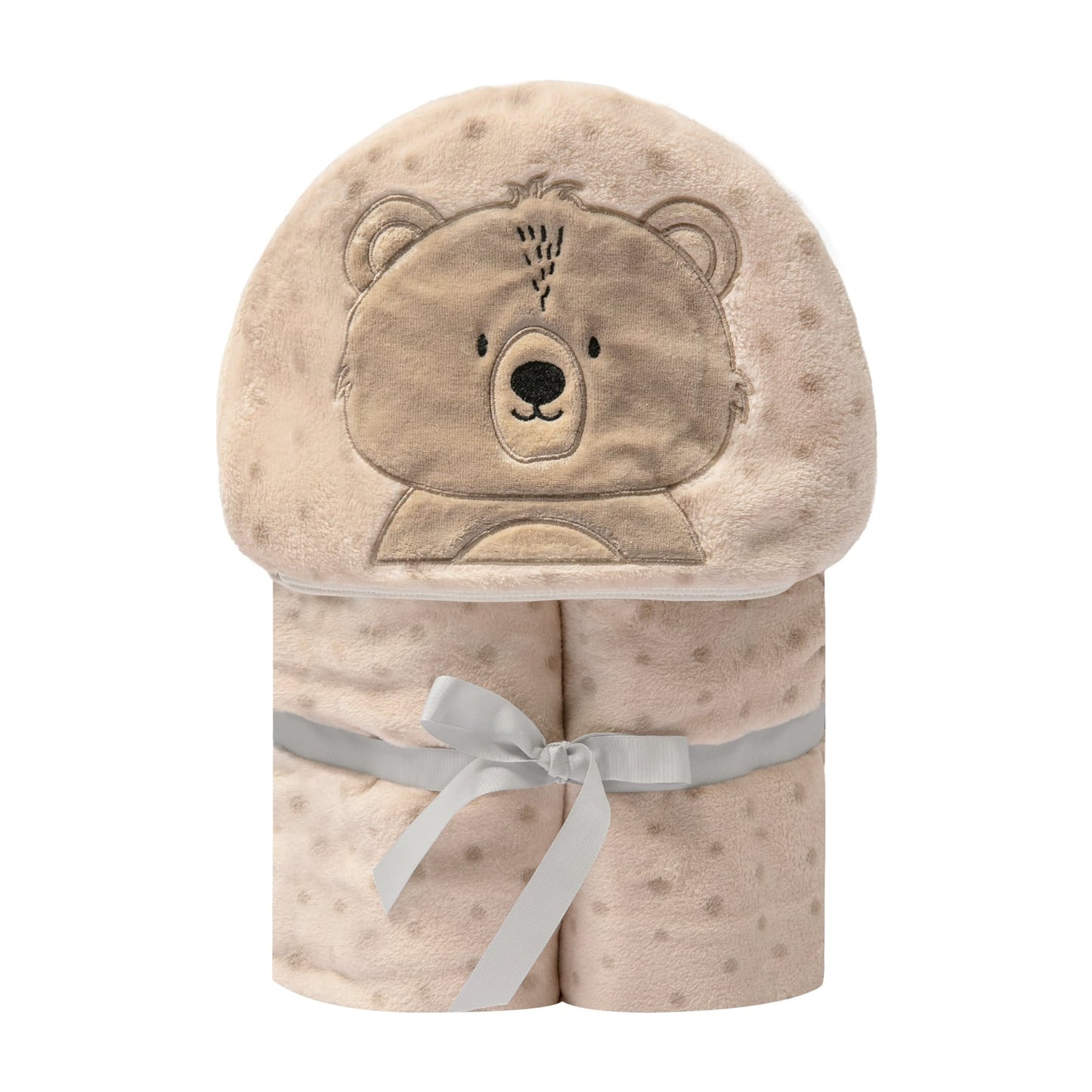 Cobertor Bordado de Microfibra Papi Friends com Capuz Urso Ted - Conforto Exclusivo para Seu Bebê