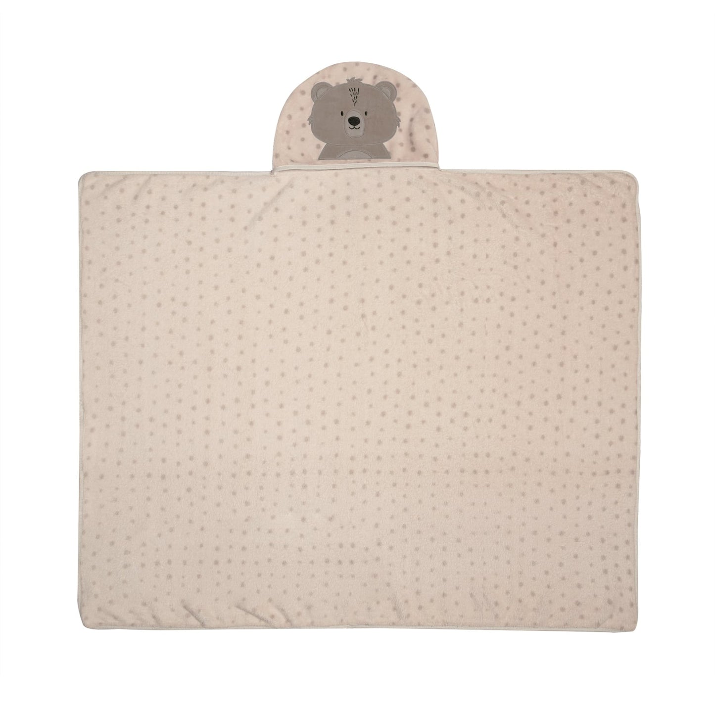 Cobertor Bordado de Microfibra Papi Friends com Capuz Urso Ted - Conforto Exclusivo para Seu Bebê