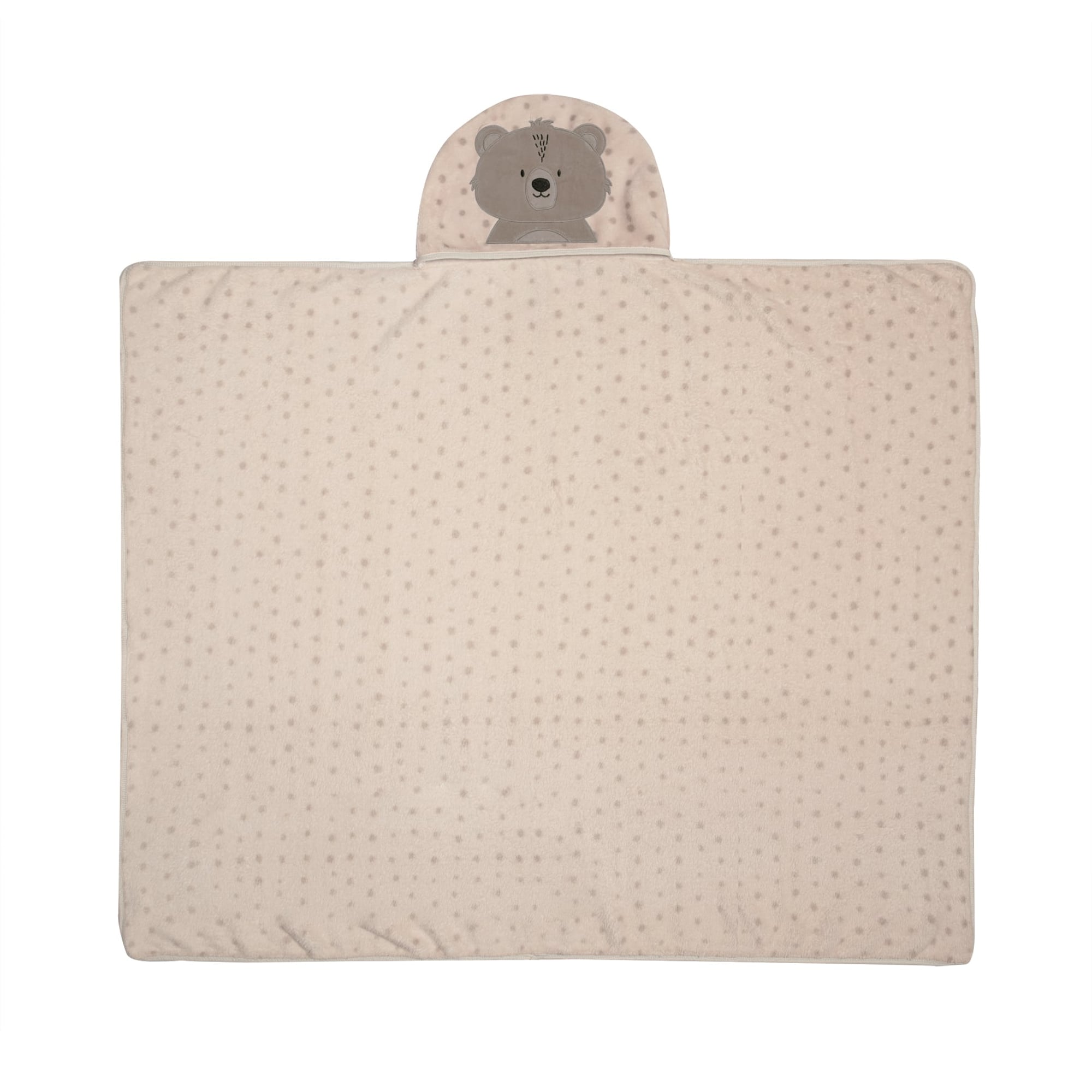 Cobertor Bordado de Microfibra Papi Friends com Capuz Urso Ted - Conforto Exclusivo para Seu Bebê