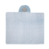 Cobertor Bordado de Microfibra Papi Friends com Capuz Tubarão Blu - Conforto Exclusivo para Seu Bebê