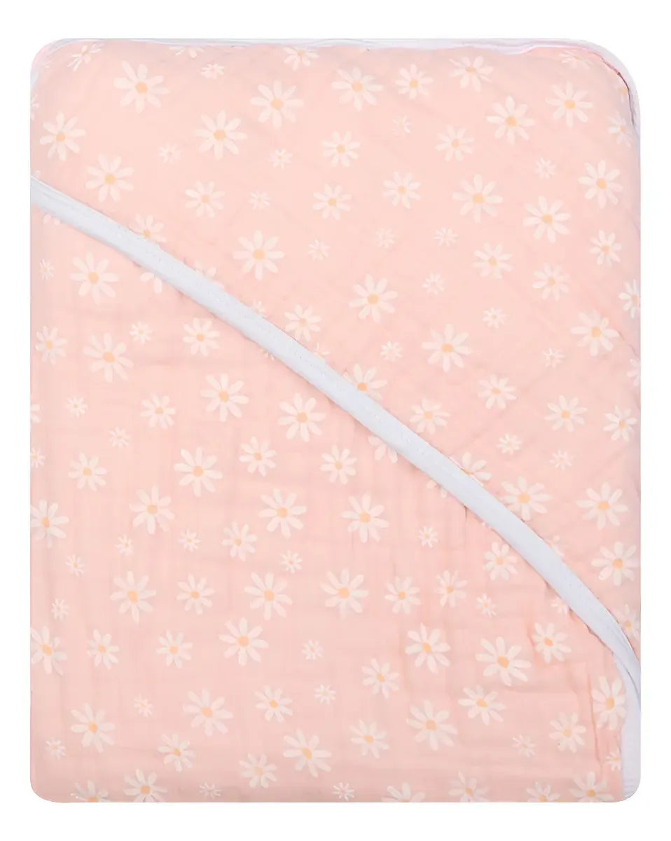 Toalha de Banho Papi Soft com Capuz Estampado - Margaridas
