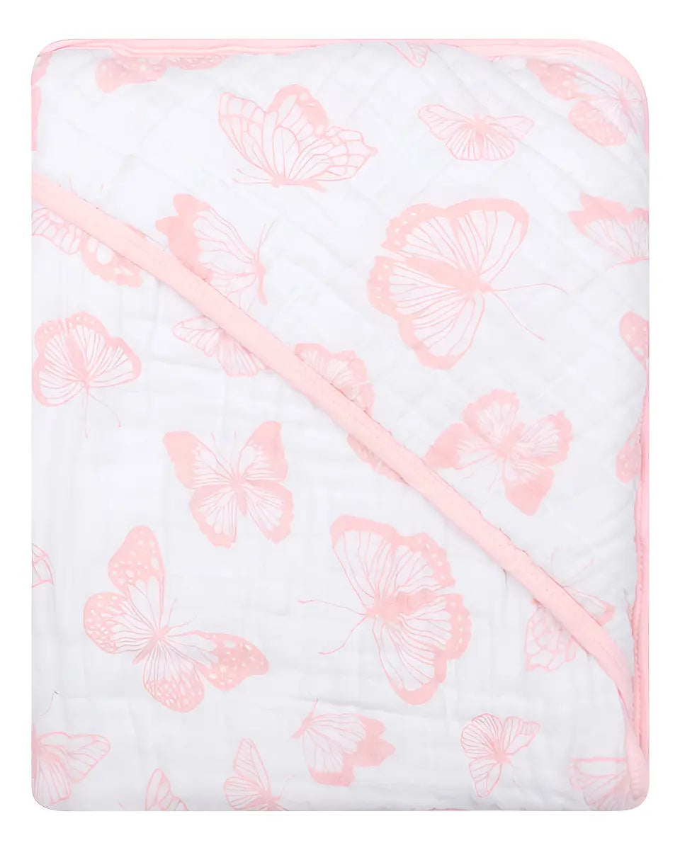 Toalha de Banho Papi Soft com Capuz Estampado - Família Borboletas