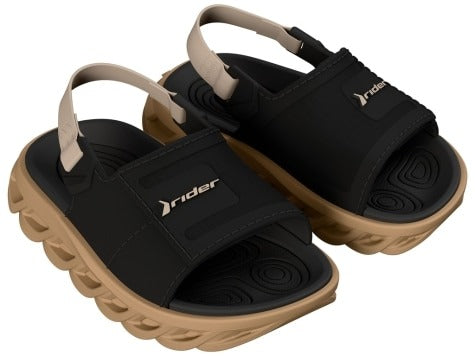 Sandália Rider R Power SL Bege/Preto – Estilo e Conforto para o Dia a Dia