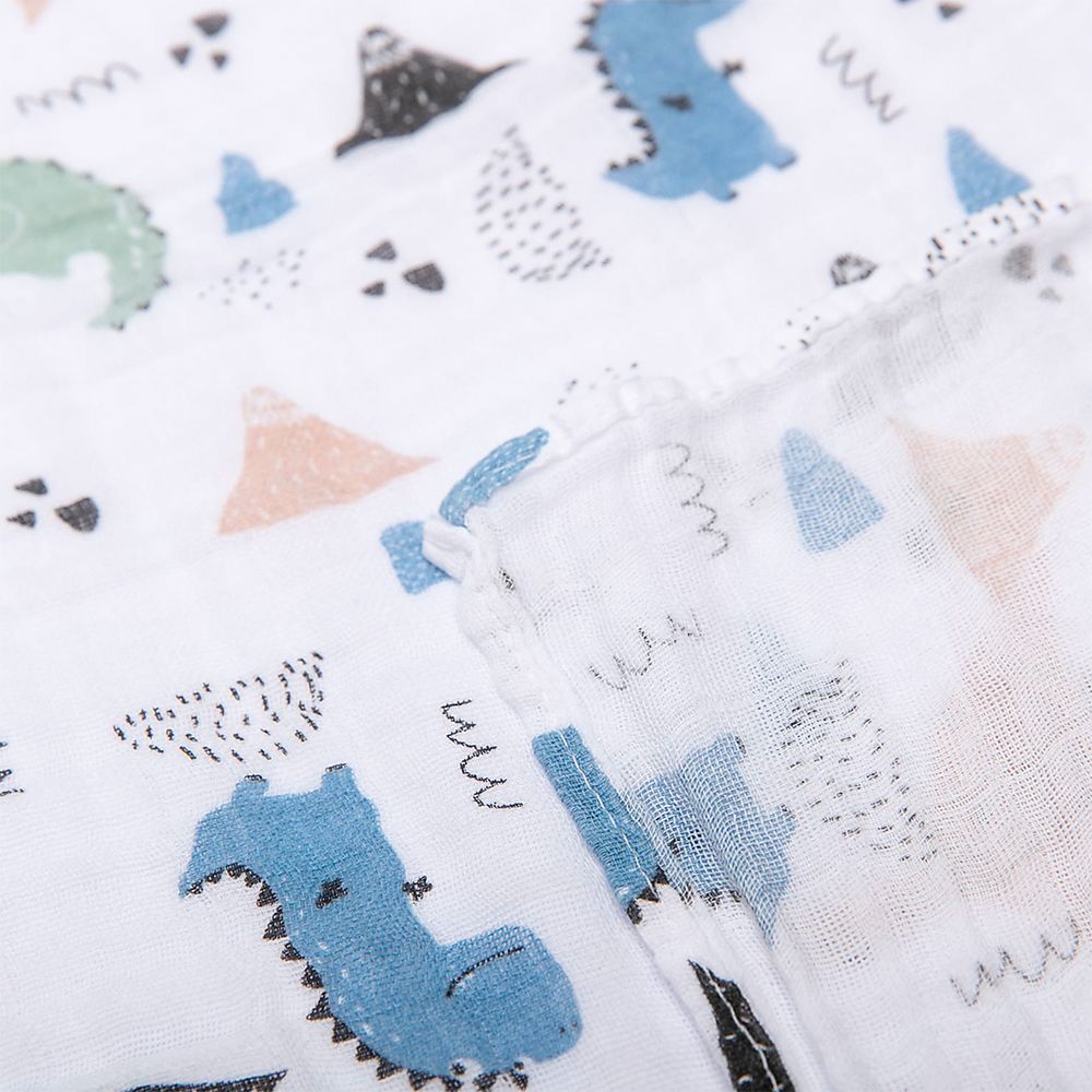 Cueiro swaddle papi soft estampado 80cm x 80cm contém 03 un jurassic
