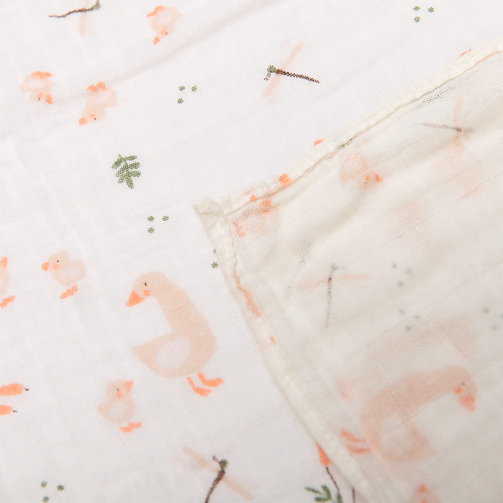 Cueiro swaddle papi soft estampado 80cm x 80cm contém 03 un passeio dos patinhos