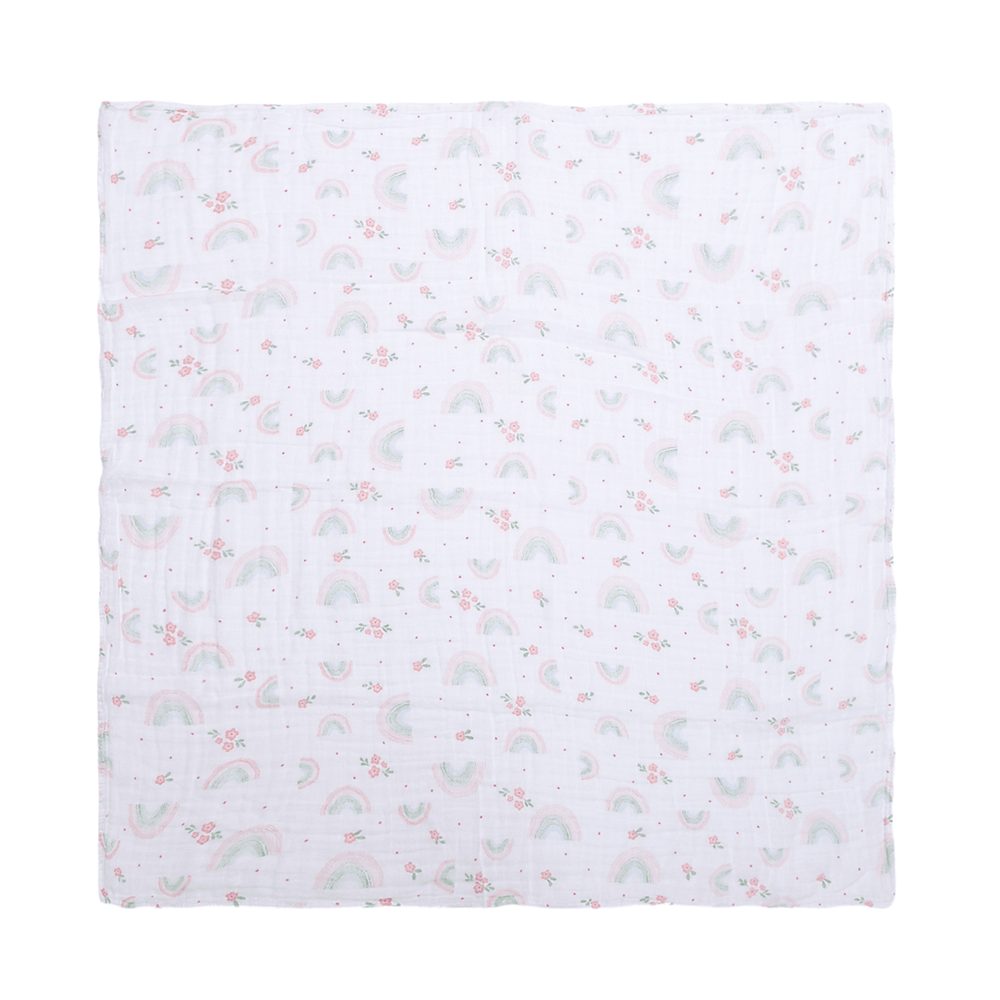 Cueiro swaddle papi soft estampado 80cm x 80cm contém 03 un arco de flores