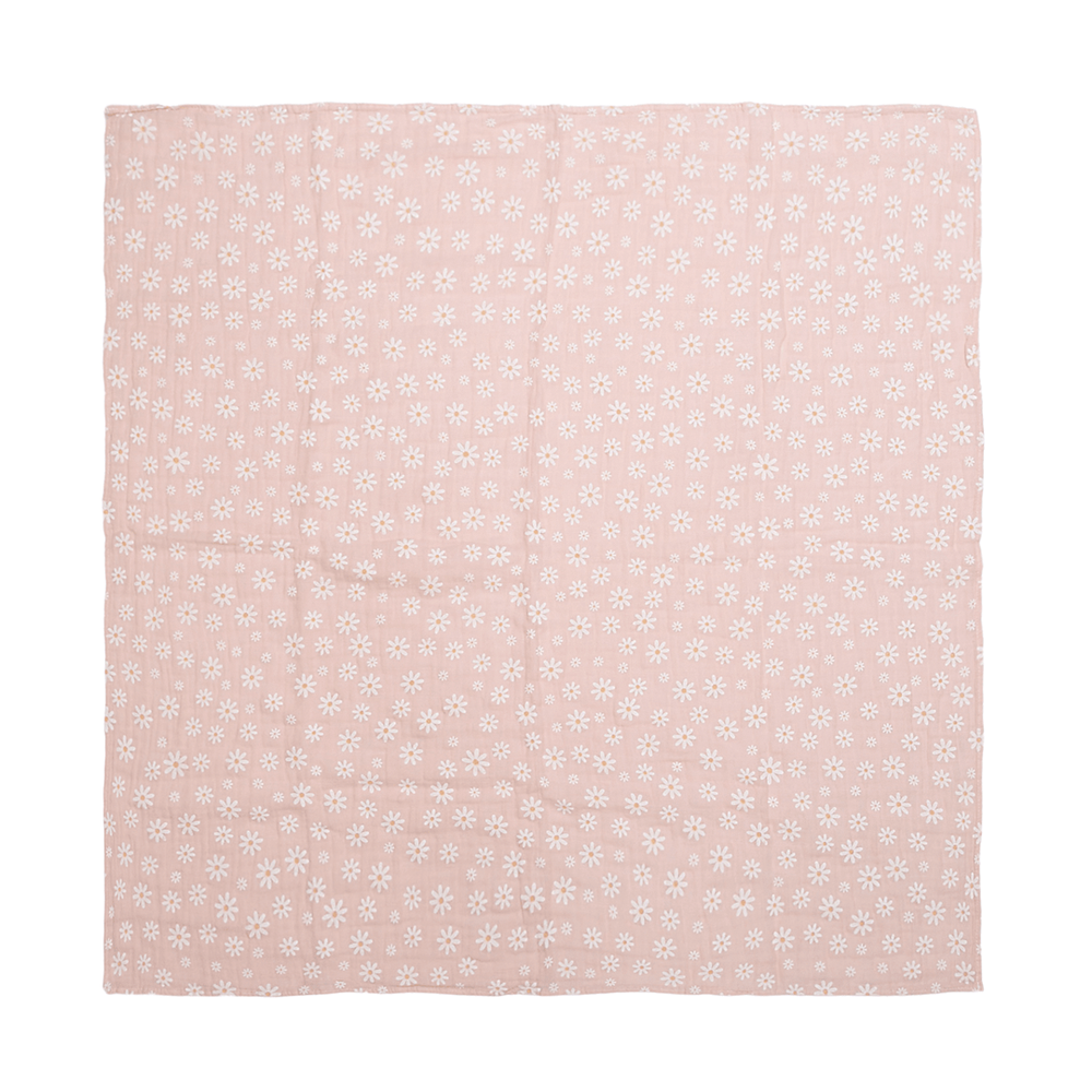 Cueiro swaddle papi soft estampado 80cm x 80cm contém 03 un margaridas