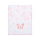 Toalha de Banho Papi Soft com Capuz Bordado Família Borboletas - Conforto Exclusivo para Seu Bebê