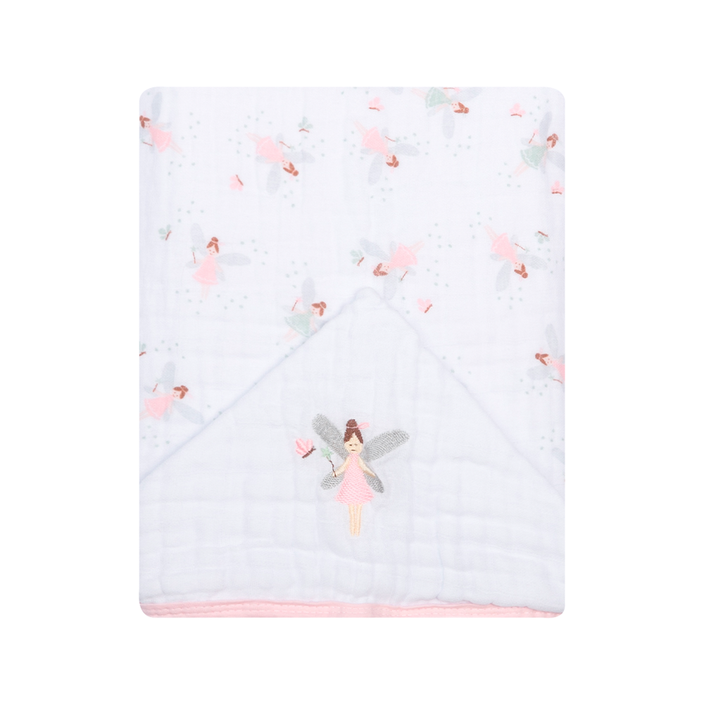 Toalha de Banho Papi Soft com Capuz Bordado Fadinhas - Conforto Exclusivo para Seu Bebê