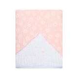 Toalha de Banho Papi Soft com Capuz Bordado Margaridas - Conforto Exclusivo para Seu Bebê