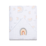 Toalha de Banho Papi Soft com Capuz Bordado Reino do Arco Íris - Conforto Exclusivo para Seu Bebê