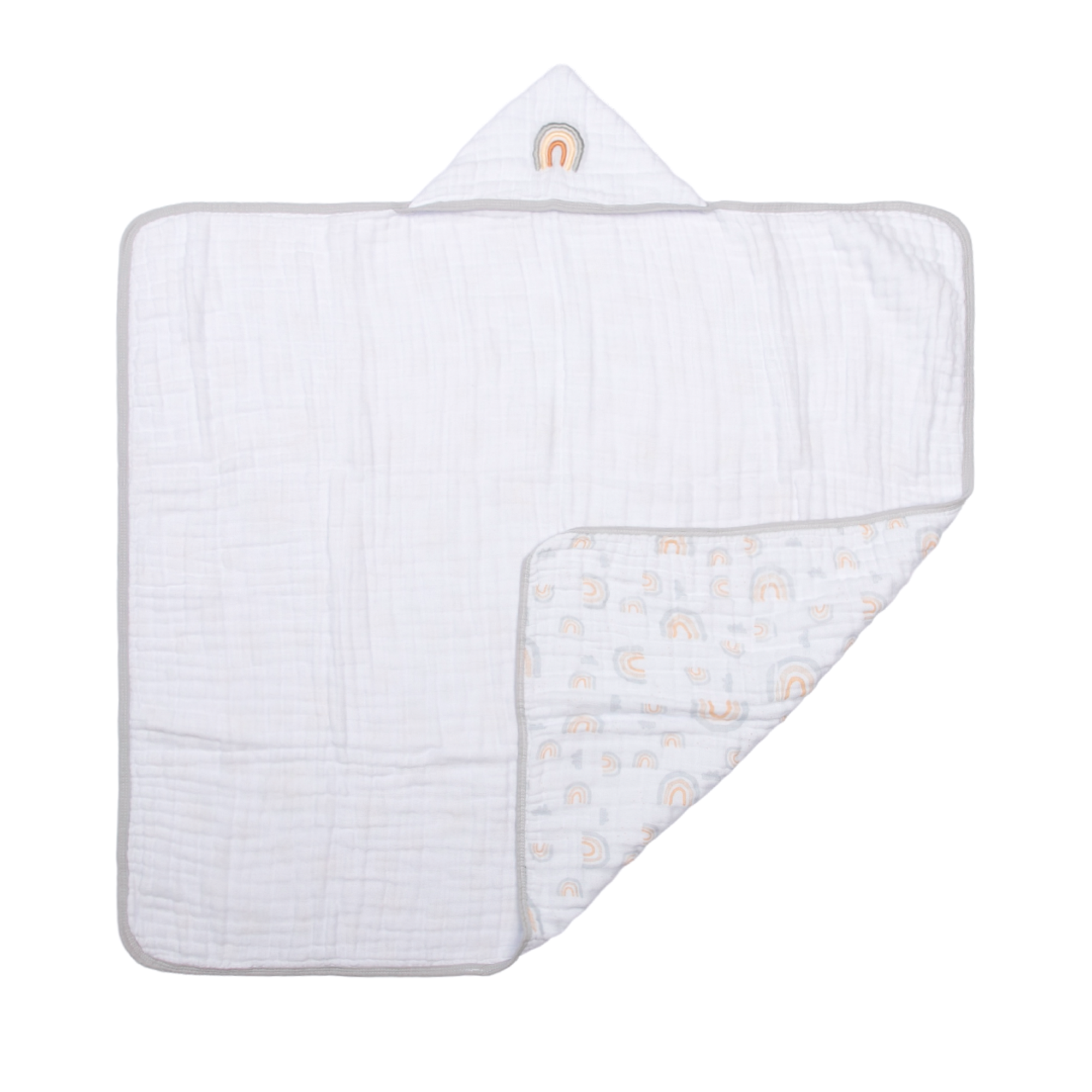 Toalha de Banho Papi Soft com Capuz Bordado Reino do Arco Íris - Conforto Exclusivo para Seu Bebê