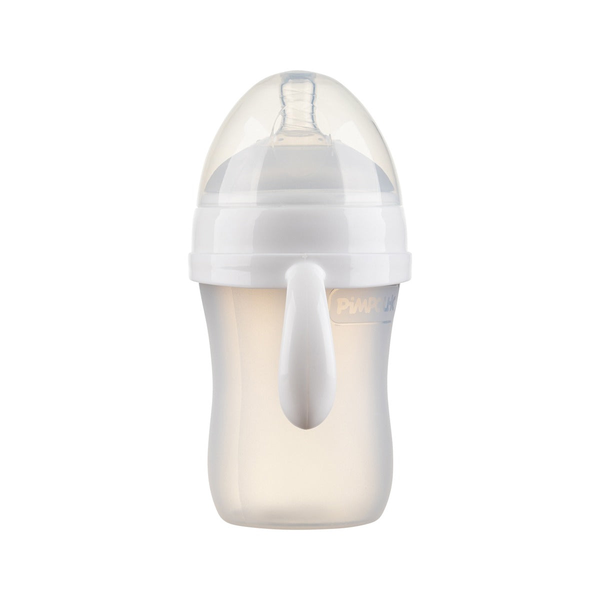 Mamadeira Soft Sense Pimpolho Branca Silicone – 180ml de Conforto e Segurança
