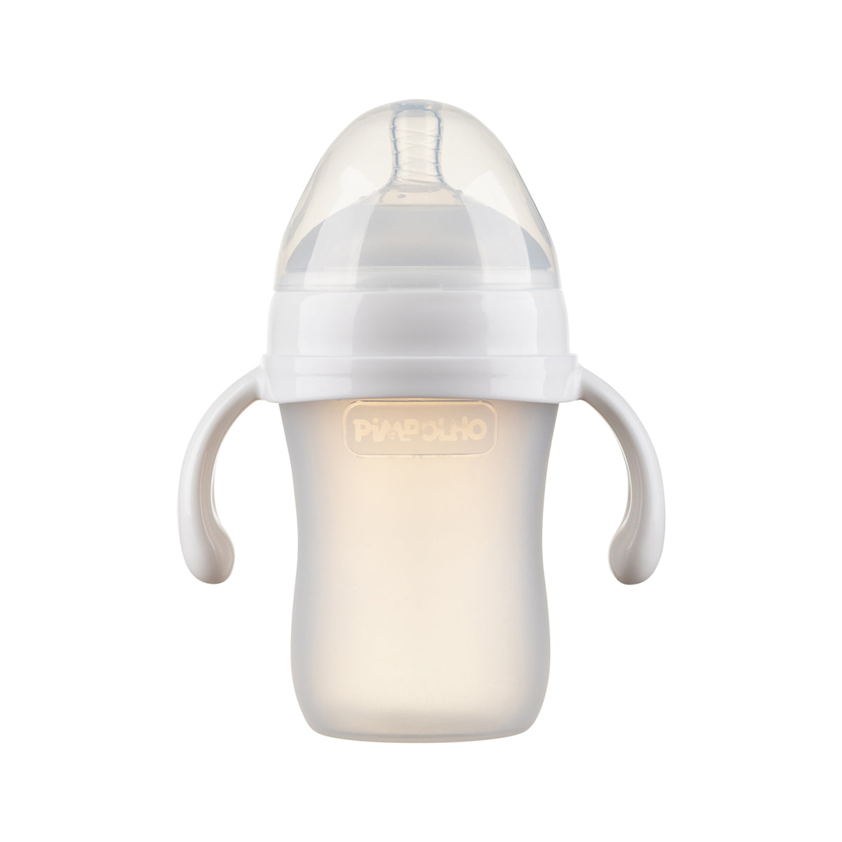 Mamadeira Soft Sense Pimpolho Branca Silicone – 180ml de Conforto e Segurança