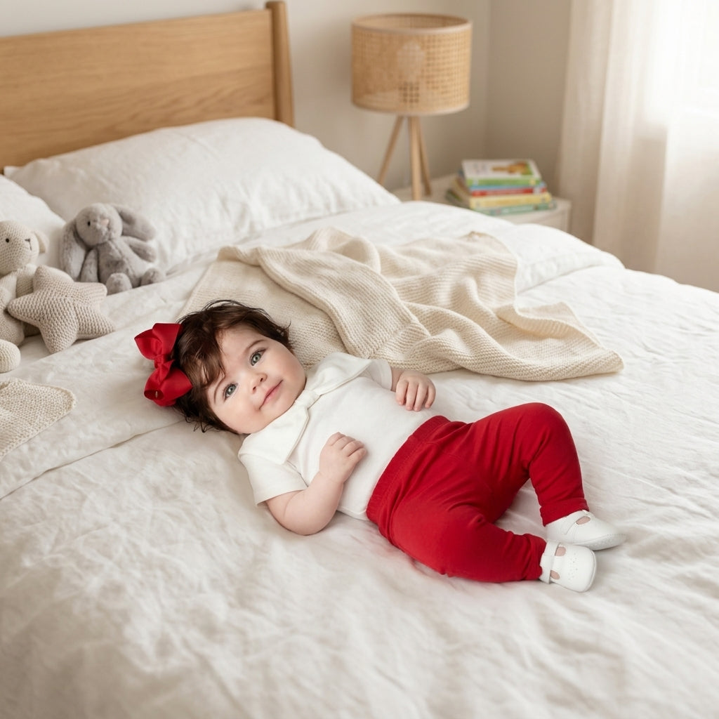 Body Infantil em Cotton com Laço e Legging Confortável
