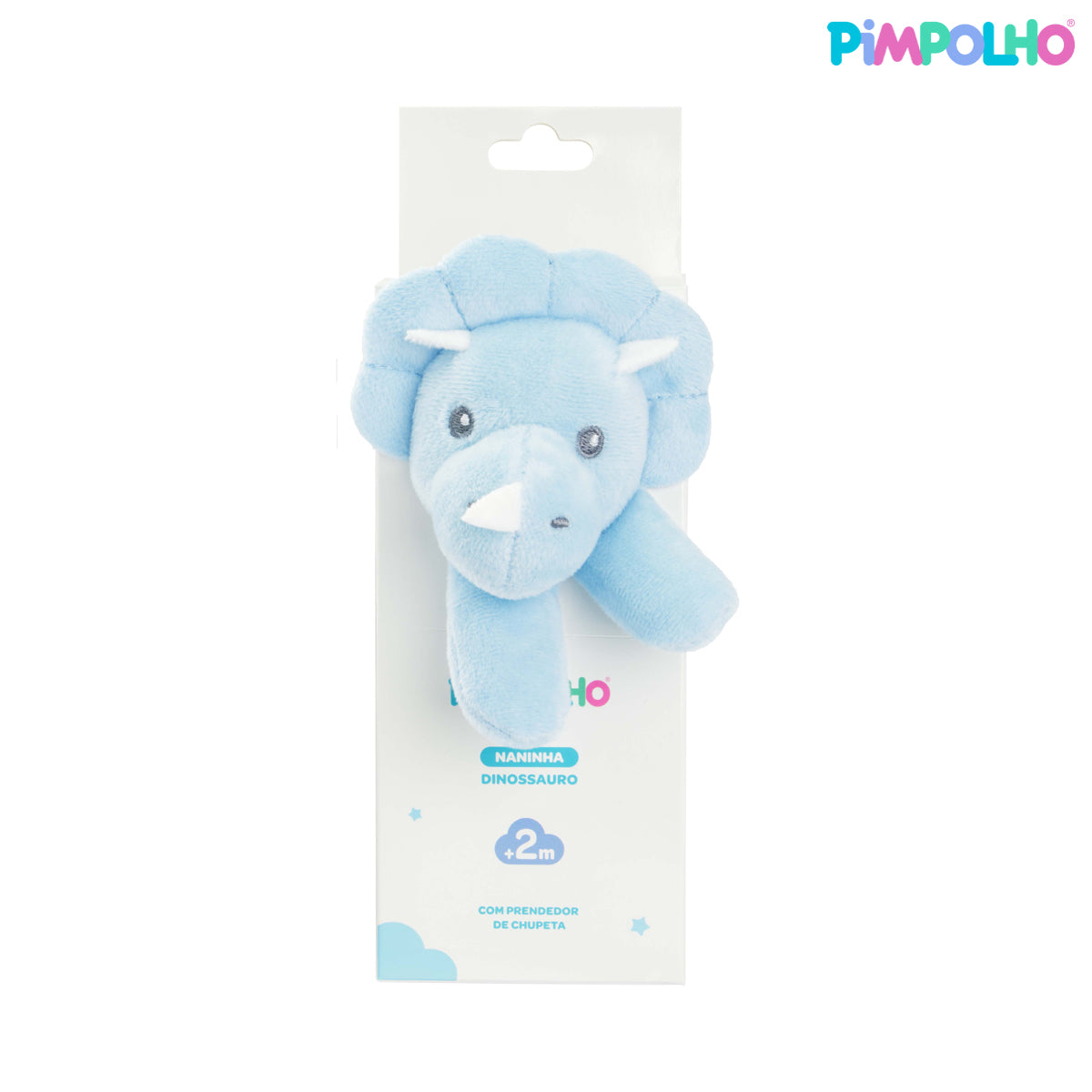 Naninha com Prendedor de Chupeta Masculina Pimpolho Azul/Leão Marinho