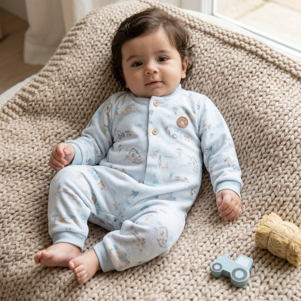 Macacão Longo Fazenda Azul – Conforto e Estilo para Bebê