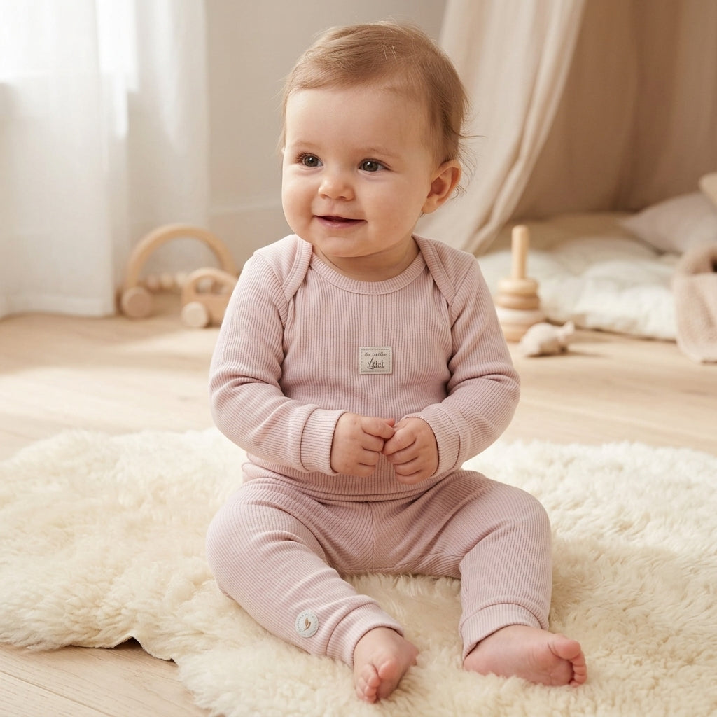 Conjunto de Bebê Rosa Claro Macio e Confortável