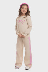 Conjunto Infantil Feminino Casaco Moletom Laço com Legging Molecotton – Conforto e Charme para o Dia a Dia