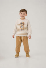 Conjunto Masculino Infantil Pulla Bulla – Estilo e Diversão com Ursinho Team
