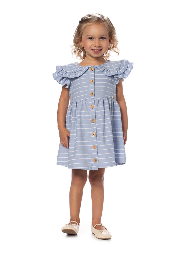 Vestido Feminino Em Tecido Plano Listrado