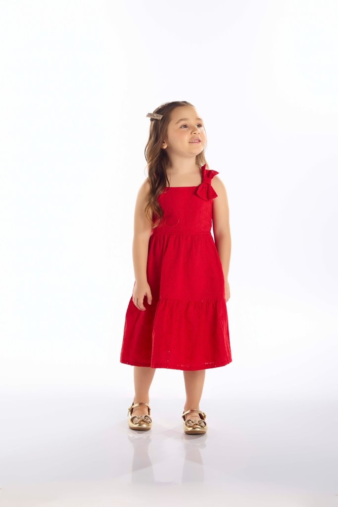 Vestido Feminino Infantil Flor Laco