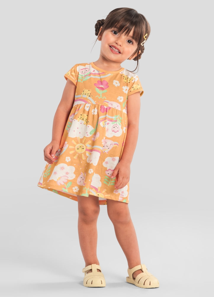 Vestido Feminino Infantil Meia Malha